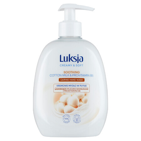 Luxja Creamy & Soft, jabón líquido cremoso, calmante, leche de algodón y provitamina B5, 500 ml