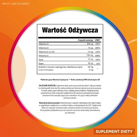 Centrum Immuno z ekstraktem z czarnego bzu, 60 kapsułek miękkich: ceny i cechy