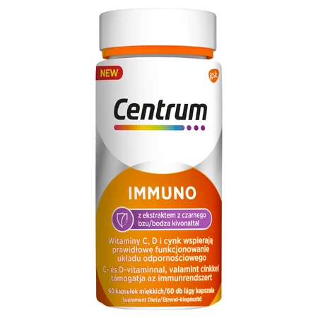 Centrum Immuno z ekstraktem z czarnego bzu, 60 kapsułek miękkich: ceny i cechy