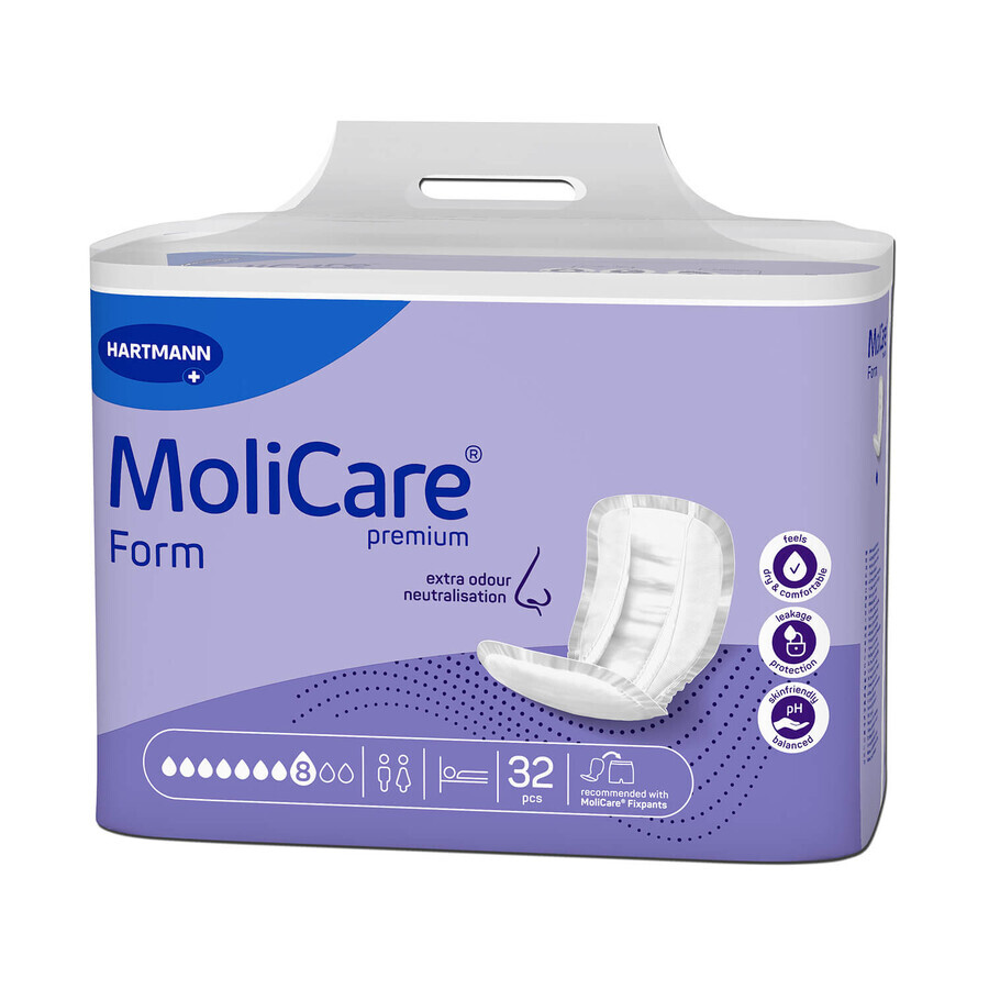 MoliCare Premium Form, pañales anatómicos, 8 gotas, 32 piezas