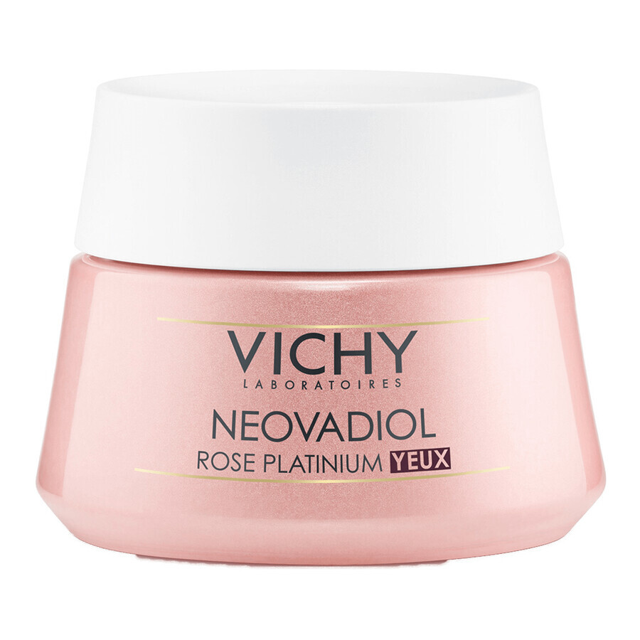 Vichy Neovadiol Rose Platinium, crema de ojos suavizante de rosas para pieles maduras, 15 ml