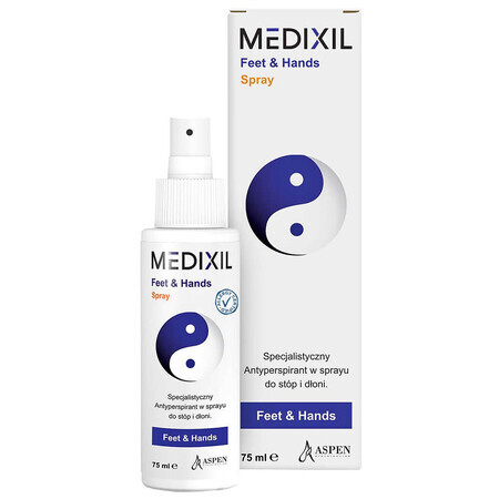 Medixil Feet &amp; Hands, spray antiperspirant pentru picioare și mâini, 75 ml