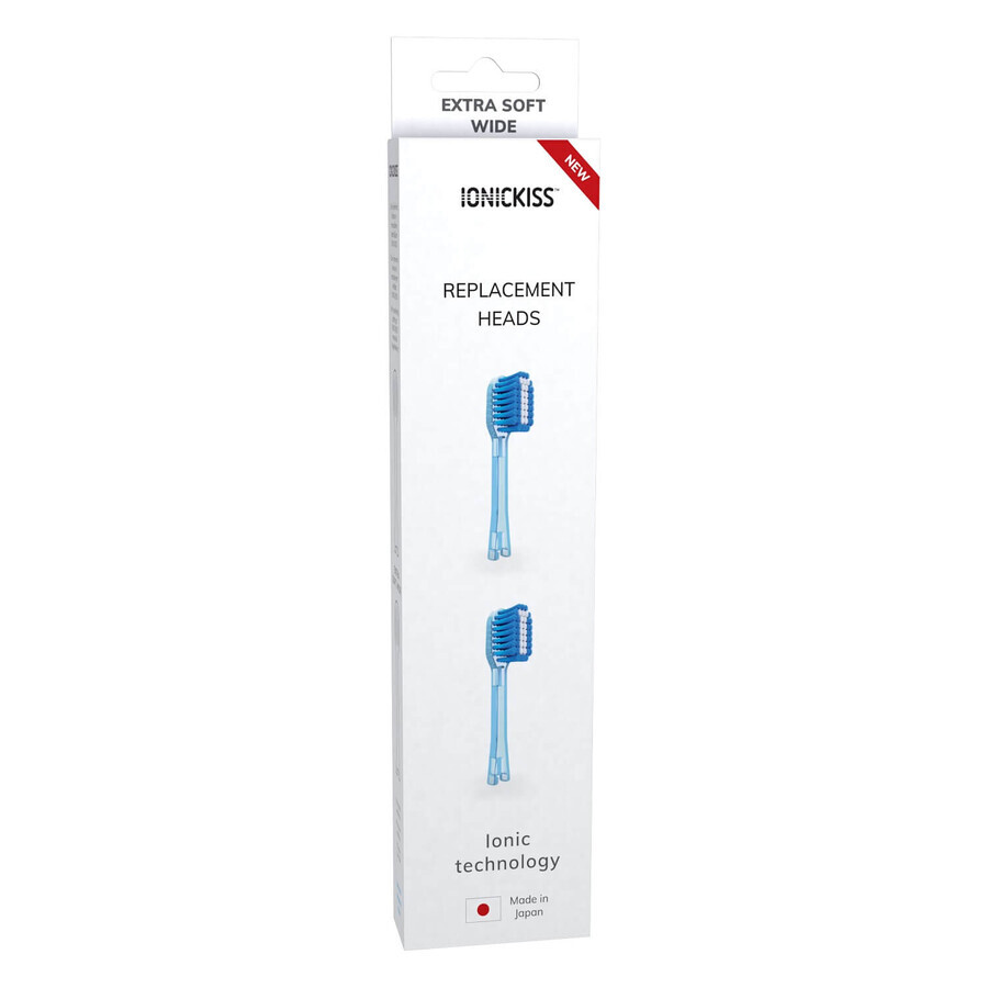 Ionickiss Sonic Toothbrush Replacement Tips, Blue, Extra Soft, 2 Pack