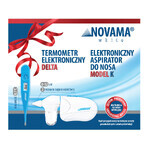 Novama White K set, electronic nasal aspirator for children + Delta, electronic thermometer