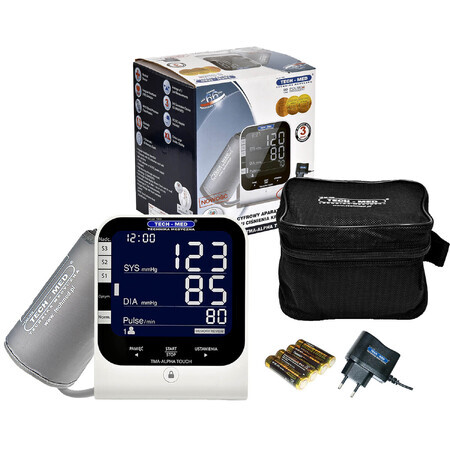 Tech-Med TMA-ALPHA Touch, Automatic Upper Arm Blood Pressure Monitor with Power Supply