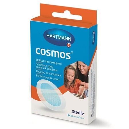 Medicazione con idrogel Cosmos Burns 68 x 43 mm, 8 pezzi, Hartmann