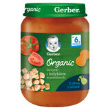 Gerber Organic Obiadek, verduras con pavo en tomate, después de 6 meses, 190 g