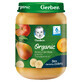 Gerber Postre Ecol&#243;gico, pl&#225;tanos con manzana, pera y melocot&#243;n, a partir de 6 meses, 190 g