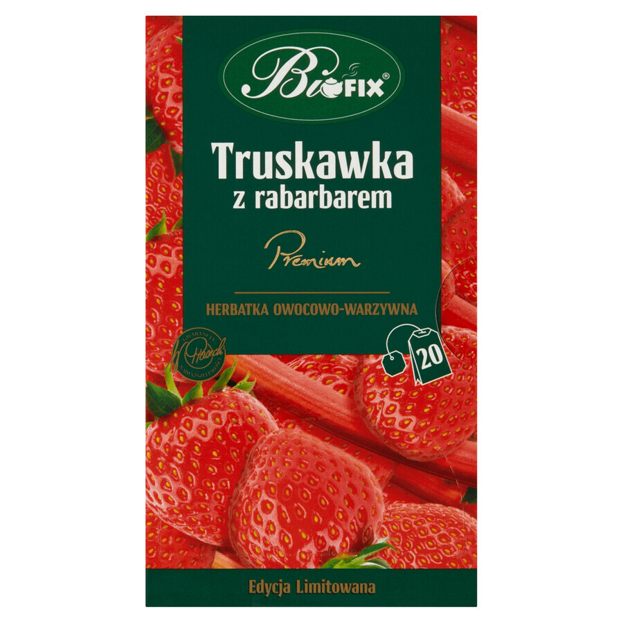 Bi Fix Premium strawberry with rhubarb, fruit and vegetable tea, 2 gx 20 sachets