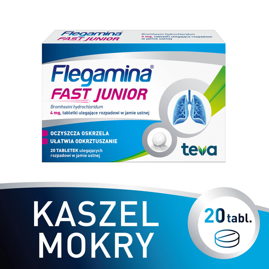 Flegamina Fast Junior 4 mg, 20 comprimidos