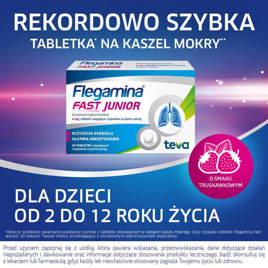 Flegamina Fast Junior 4 mg, 20 comprimidos