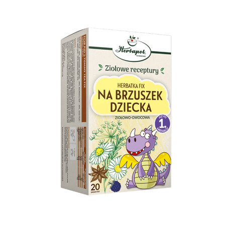 Herbapol Na Brzuszek Dziecka, infusión fija de hierbas y frutas, después de 1 mes, 20 bolsitas