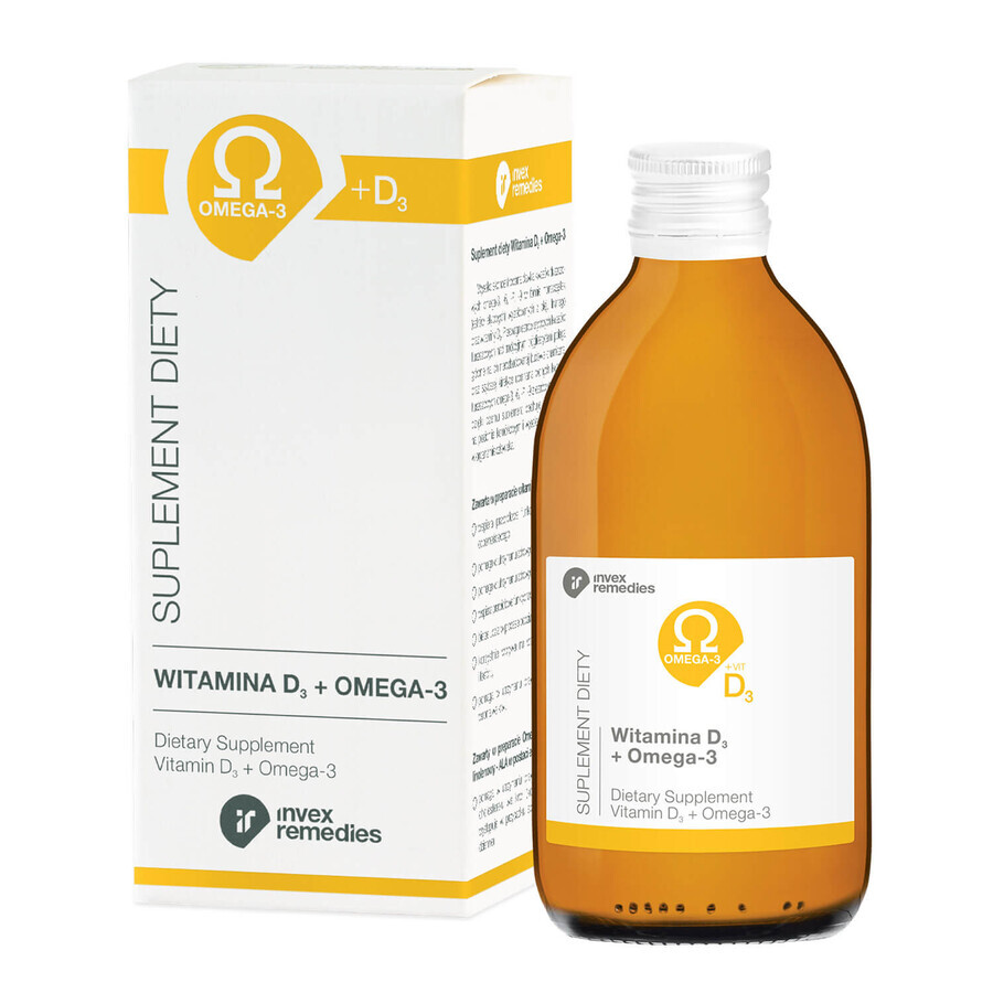 Invex-Heilmittel, Vitamin D3 + Omega-3, 300 ml