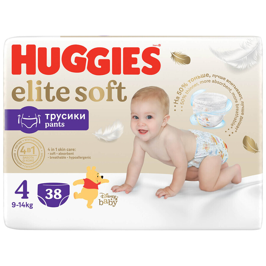 Huggies Elite Soft Pants, couches, Disney, taille 4, 9-14 kg, Mega, 38 pièces