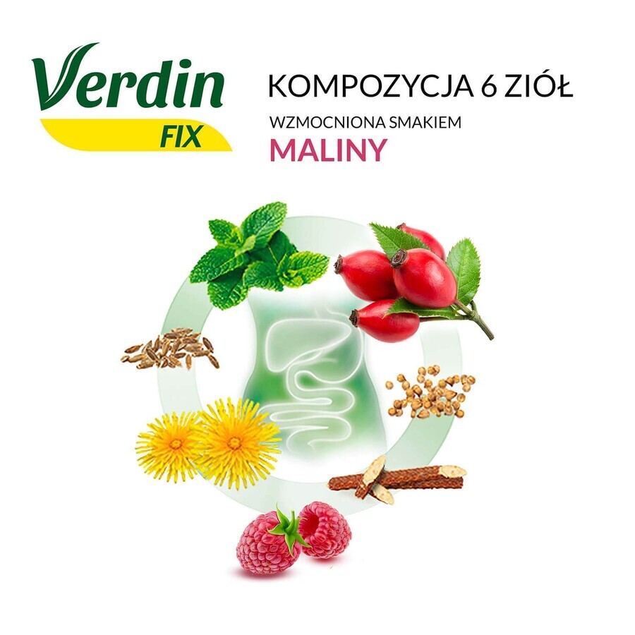 Verdin Fix con frambuesa, 20 sobres