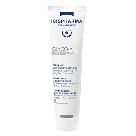 Isispharma Glyco-A, crème de nuit douce avec 5,5% d'acide glycolique, 30 ml