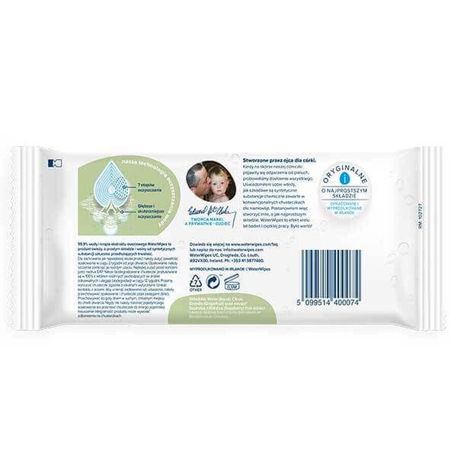 WaterWipes Soapberry Kids Bio, vochtige doekjes, water met zeepbessenextract, vanaf de geboorte, 12 x 60 stuks