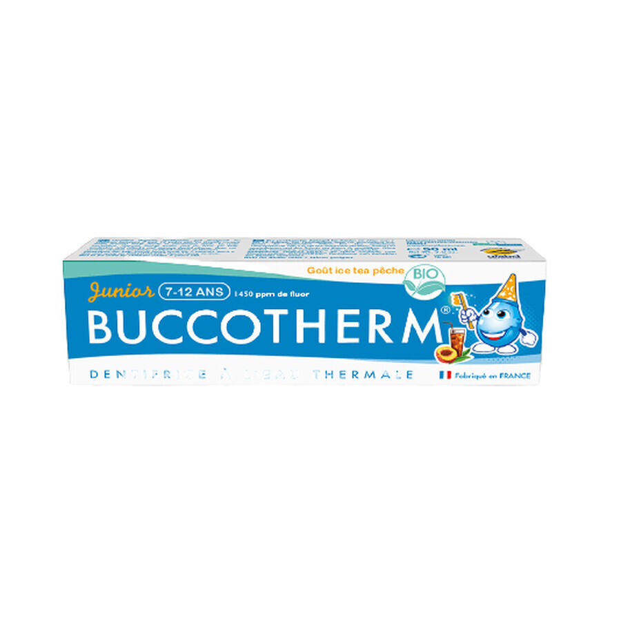 Dentifrice biologique aromatisé au thé à la pêche pour les enfants de 7 à 12 ans Junior, 50 ml, Buccotherm