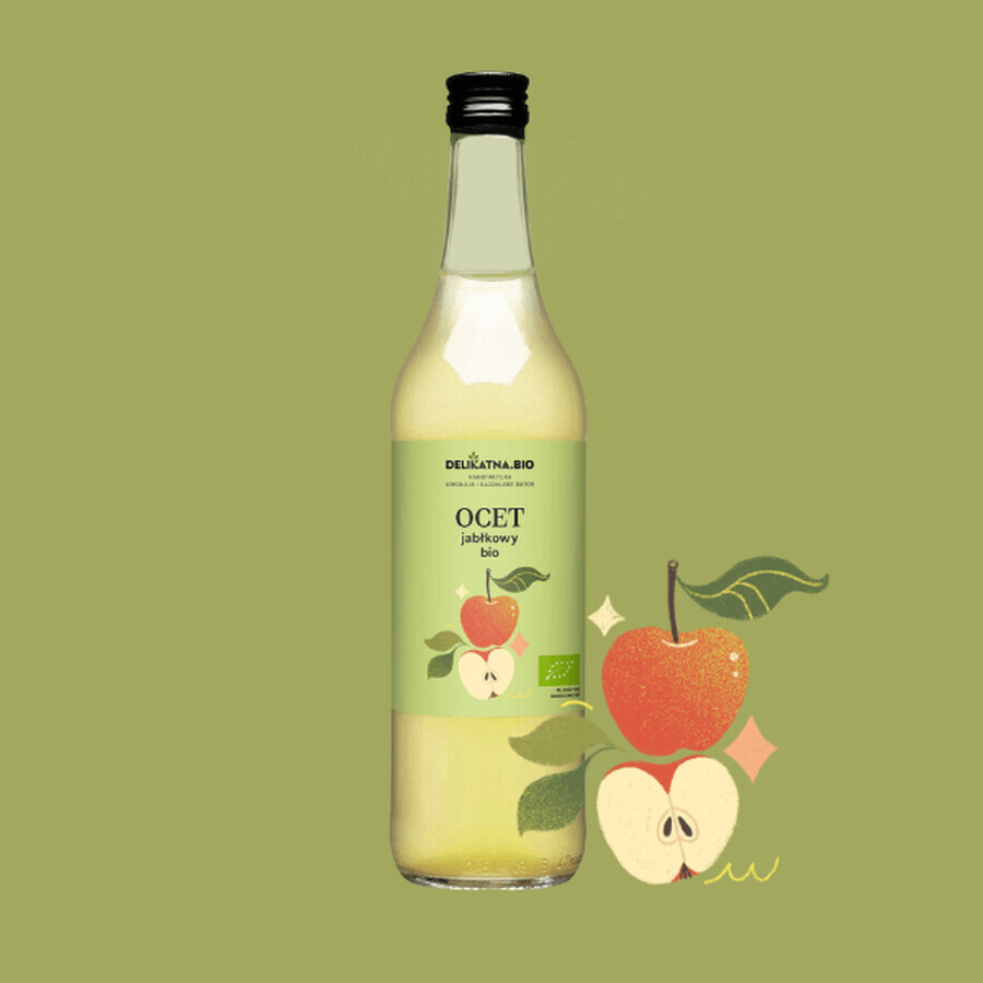 Delicate.bio Vinaigre de cidre de pomme bio, 500 ml