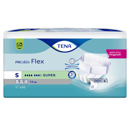 Tena Flex ProSkin, pantalones pañales, talla S, 61-87 cm, Super, 30 piezas