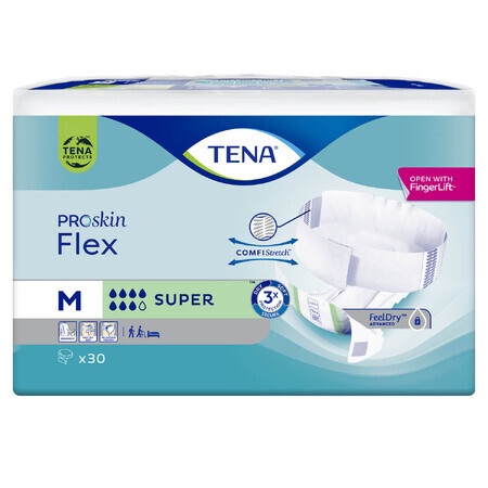 Tena Flex ProSkin, diapers, size M, 71-102 cm, Super, 30 pcs