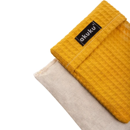 Akuku, bolsa de agua caliente con semillas de cereza, 13 cm x 16 cm, amarillo, 1 unidad