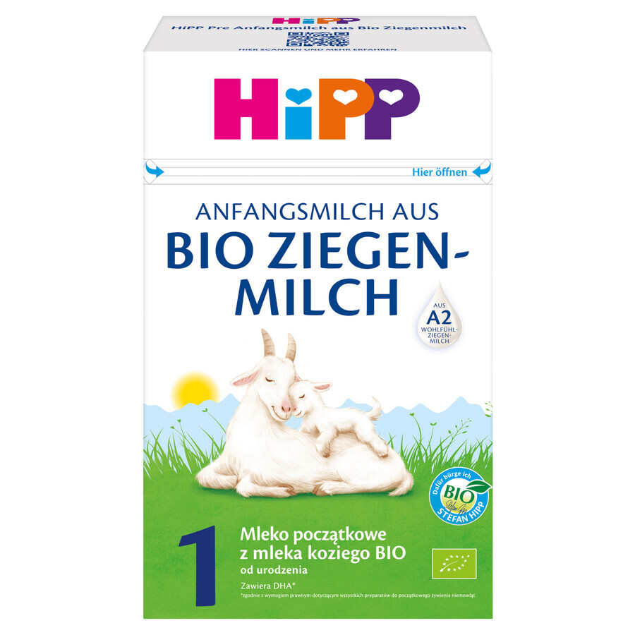 HiPP 1 Bio, leche de cabra ecológica para lactantes, desde el nacimiento, 400 g