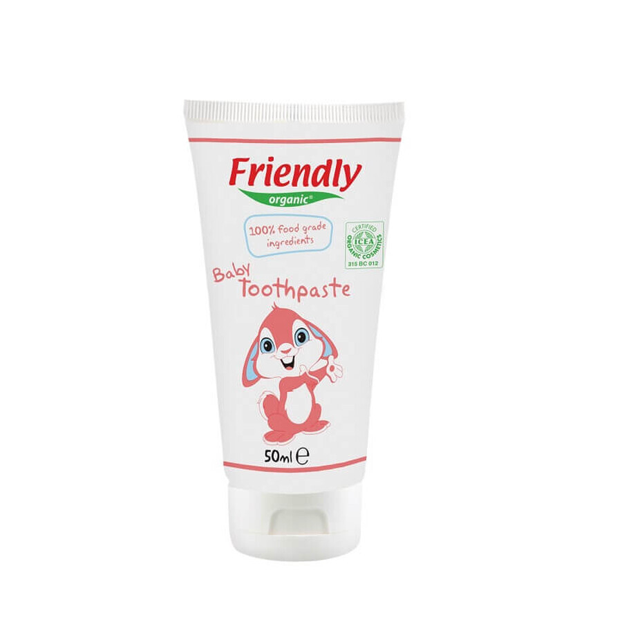 Kindertandpasta met frambozensmaak, 50 ml, Friendly Organic