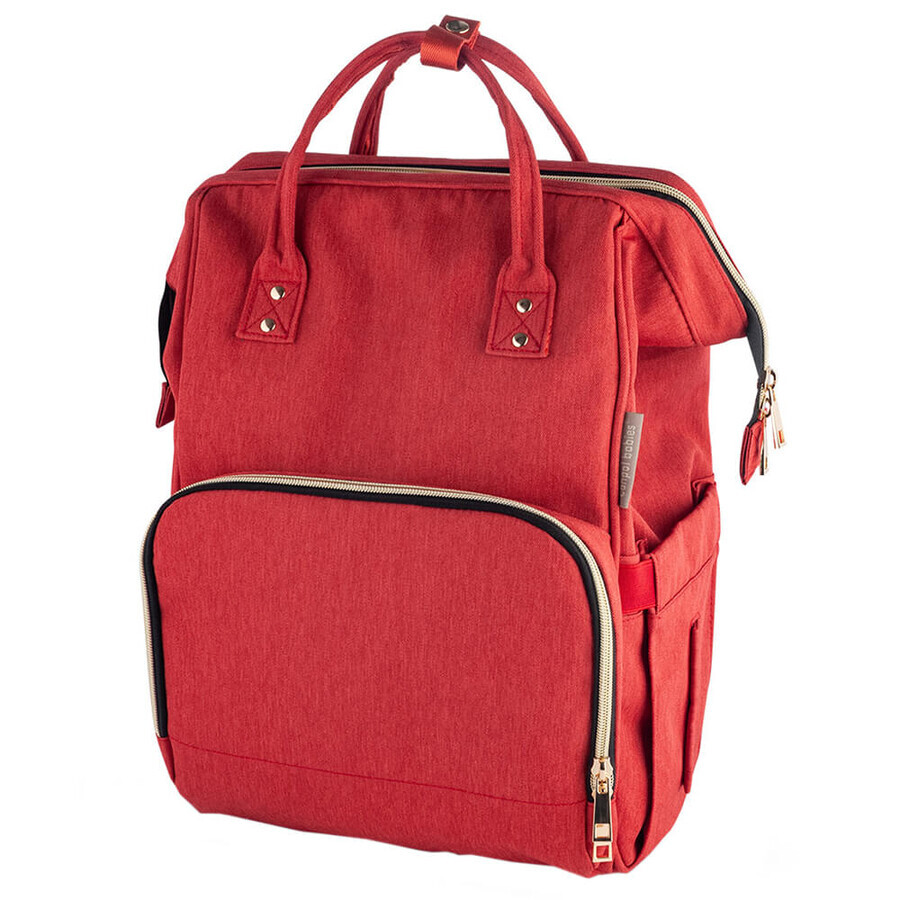 Canpol Babies, borsa per mamme con attacco per passeggino, rosso, 1 pz.