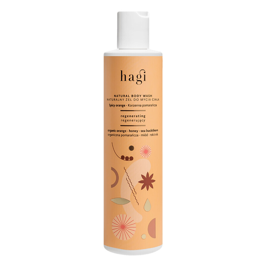 Hagi Spicy Orange, gel de duș natural pentru corp, regenerant, 300 ml