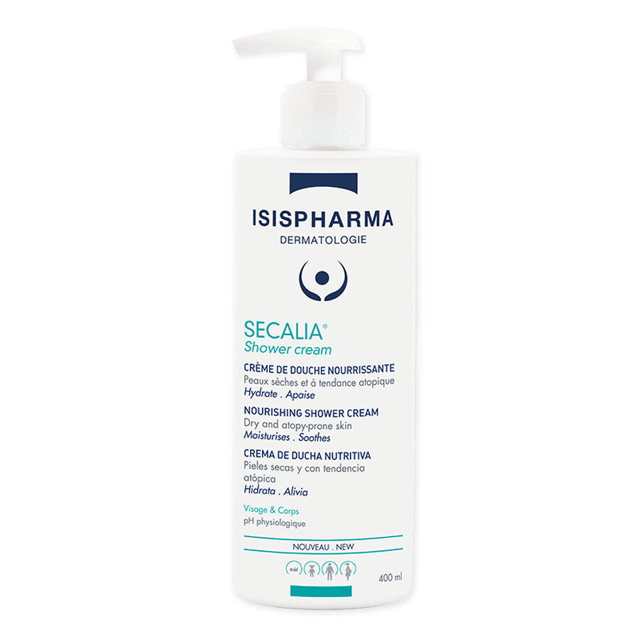 IsisPharma Secalia Shower, cremă de spălare corporală, piele foarte uscată, atopică și sensibilă, 400 ml