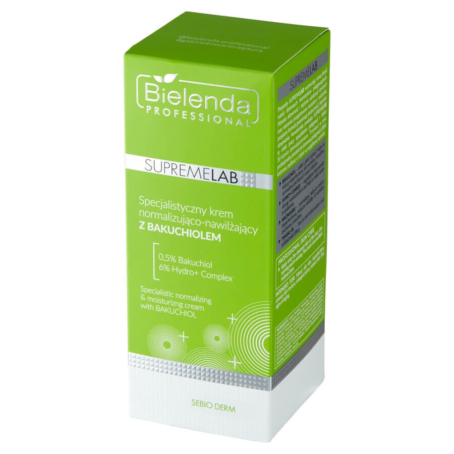 Bielenda Professional SupremeLAB Sebio Derm, crema especializada normalizadora e hidratante con bacchio, 50 ml