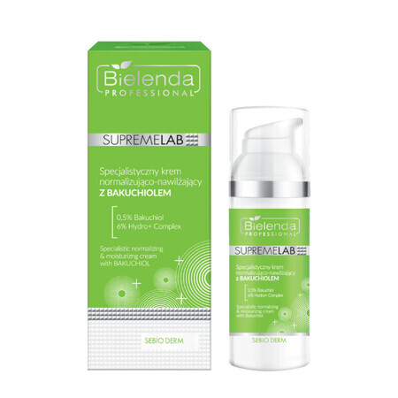 Bielenda Professional SupremeLAB Sebio Derm, crema especializada normalizadora e hidratante con bacchio, 50 ml