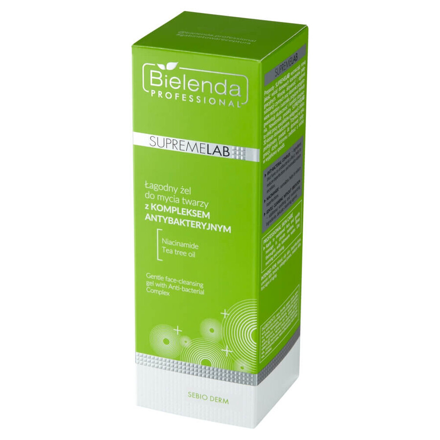 Bielenda Professional SupremeLAB Sebio Derm, gel limpiador facial suave con complejo antibacteriano, 200 g