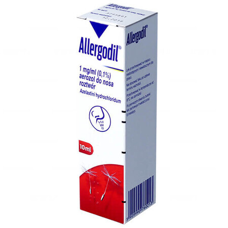 Allergodil 1 mg/ml (0,1%), spray nasal, solución, 10 ml