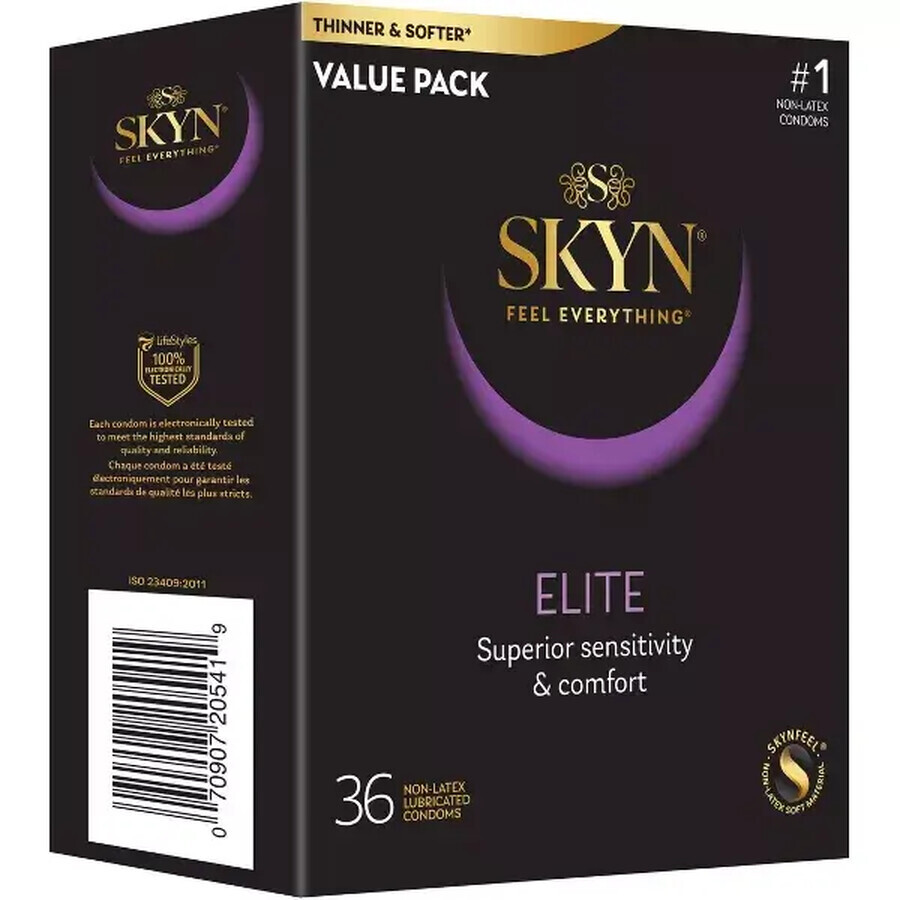 Unimil Skyn Elite, preservativos sin látex, ultrafinos, 36 unidades