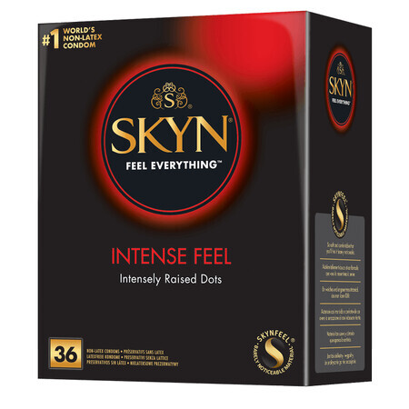 Unimil Skyn Intense Feel, Non-Latex Condoms with Pipes, 36 pcs