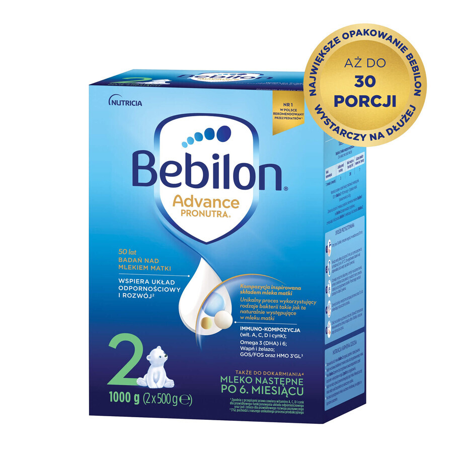 Bebilon Advance Pronutra 2, leche de continuación, más de 6 meses, 1000 g