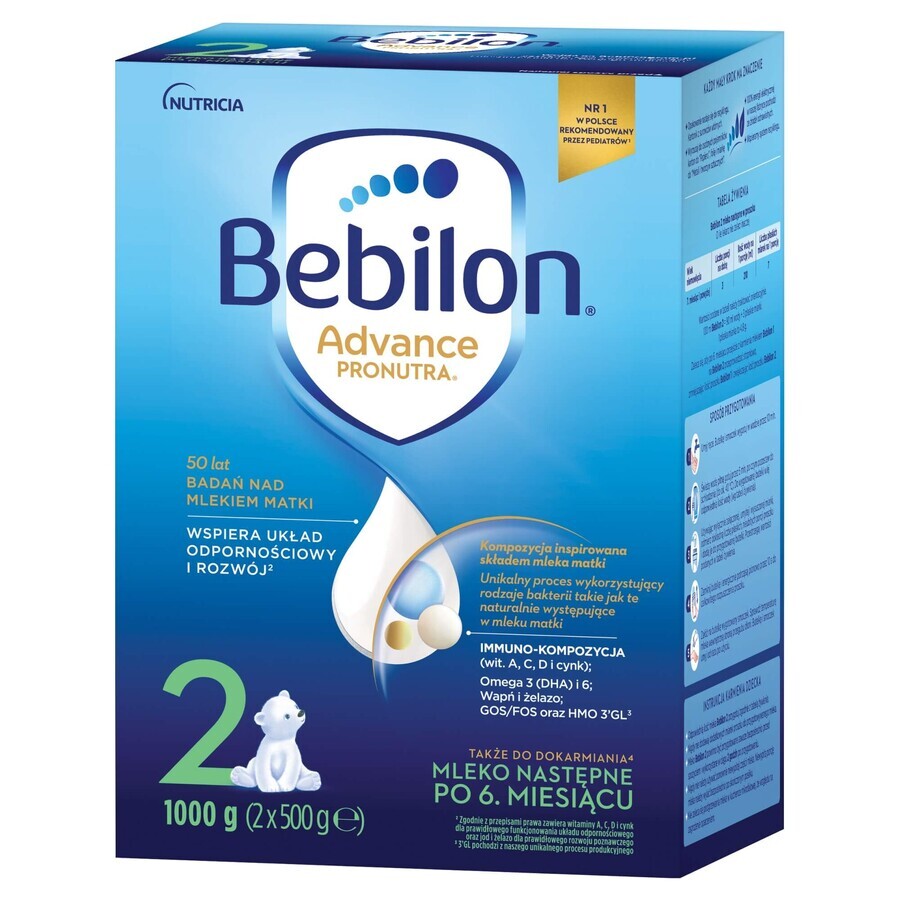 Bebilon Advance Pronutra 2, leche de continuación, más de 6 meses, 1000 g