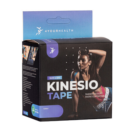 4yourhealth Kinesio Tape, cinta de kinesiología, rosa, 5 cm x 5 m