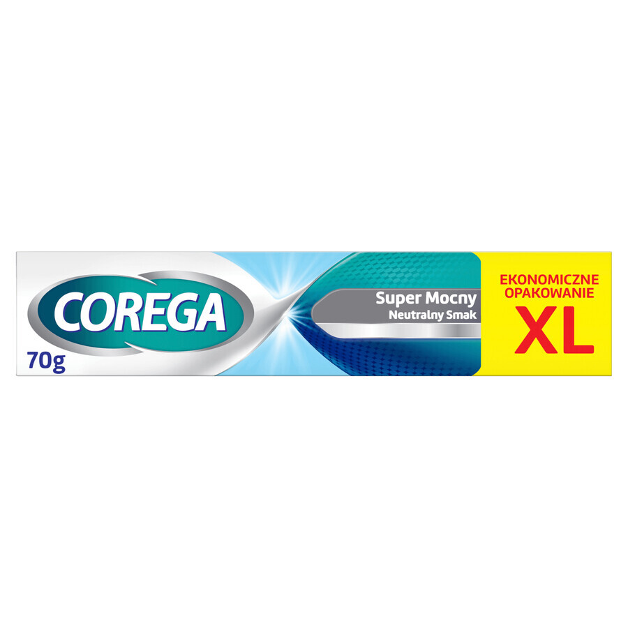 Corega Super Strong, crema adhesiva para dentaduras postizas, neutra, 70 g