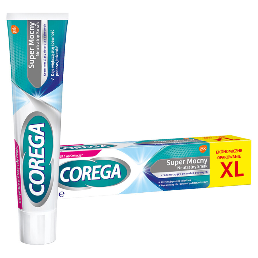 Corega Super Strong, crema adhesiva para dentaduras postizas, neutra, 70 g