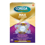 Corega Max, comprimidos para la limpieza de dentaduras postizas, 30 comprimidos