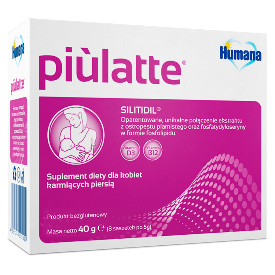 Humana Piulatte, para mujeres en periodo de lactancia, 5 g x 8 sobres