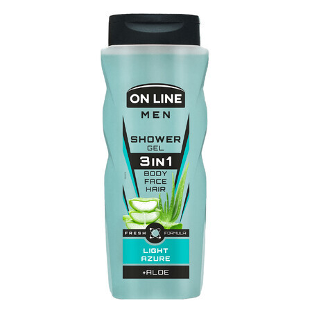 On Line Men, shower gel for men 3in1, Light Azure, 410 ml