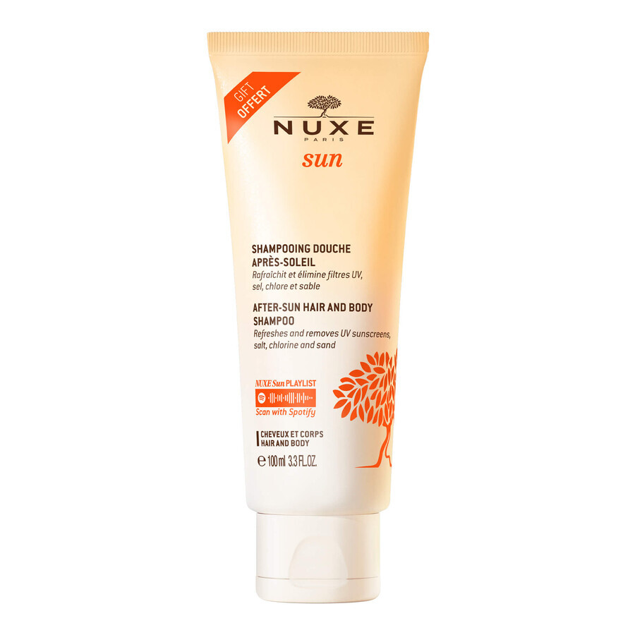 Nuxe Sun, bruiningslotion voor gezicht en lichaam, spray, SPF 50, 150 ml + aftersun douchegel, 100 ml gratis