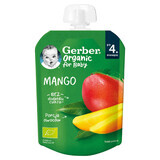 Gerber Postre Ecológico en tubo, mango, después de 4 meses, 80 g