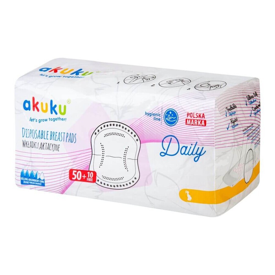 Ackuku Daily, discos absorbentes, 60 uds.