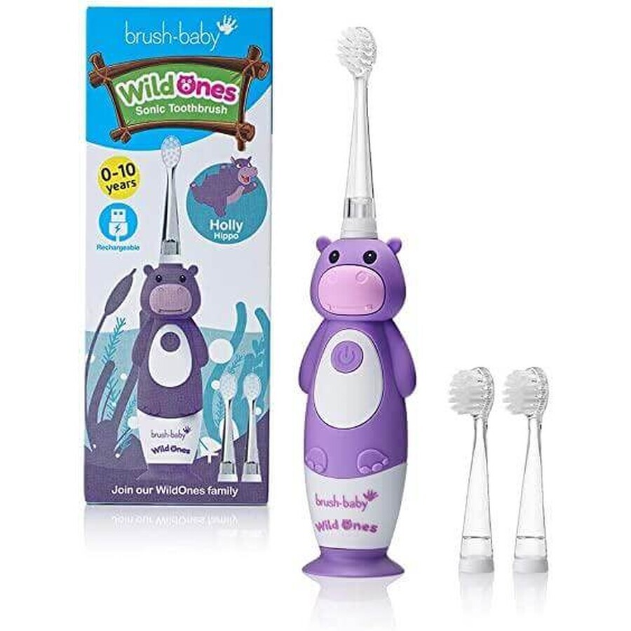 Cepillo de Dientes Eléctrico Recargable Hippo Wild Ones, Cepillo Bebé