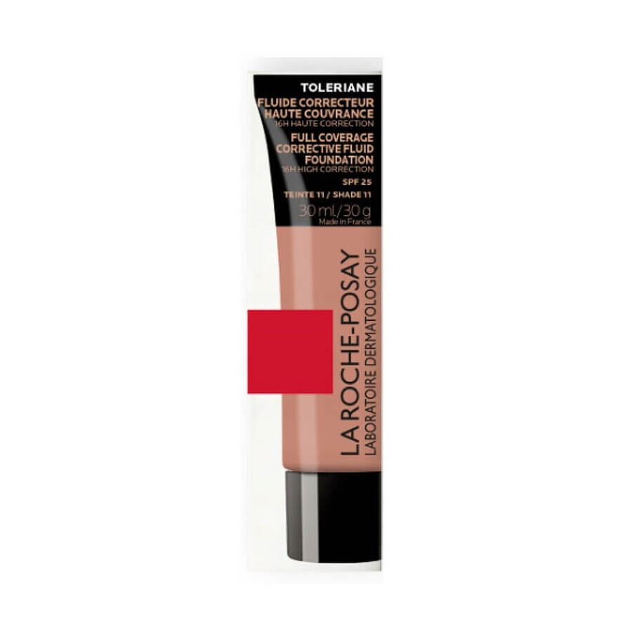 La Roche-Posay Toleriane, base de maquillaje de cobertura intensa, nº 11, SPF 25, 30 ml